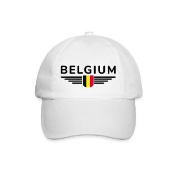 Ich liebe Belgien Design T-Shirt Outfit - Baseballkappe - Weiß/Weiß - Vorne