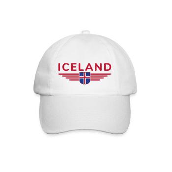 Iceland T-Shirt – Magic of the Northern Lights - Baseball Cap - white/white - Front