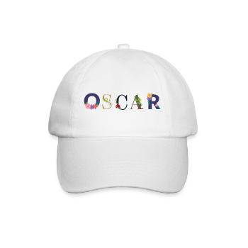 OSCAR Name mit Blumen geschmückt - Baseballkappe - Weiß/Weiß - Vorne