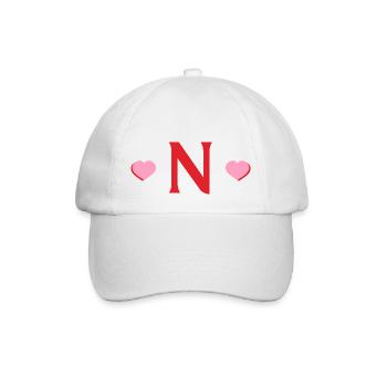 Letter n Red Hearts - Baseball Cap - white/white - Front