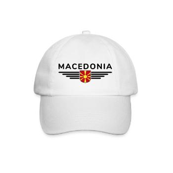 Mazedonien T-Shirt Design für Fans - Baseballkappe - Weiß/Weiß - Vorne