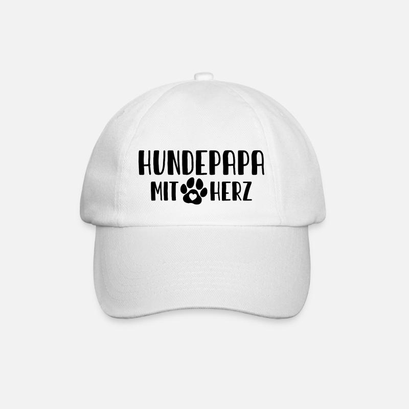 Hundepapa mit Herz - Baseballkappe - Weiß/Weiß