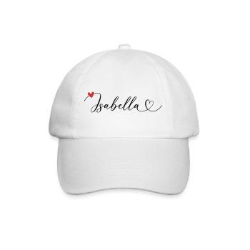 Isabella Last name First name Calligraphy heart - Baseball Cap - white/white - Front