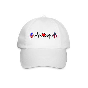 Cardio heart avec drapeau des États-Unis et drapeau de la Géorgie - Casquette classique - blanc/blanc - Devant