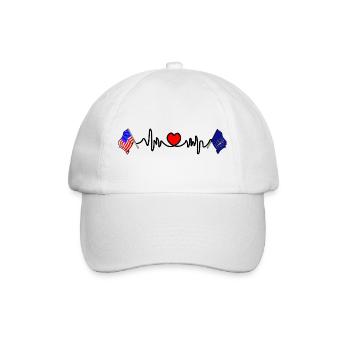 Cardio heart avec drapeau des États-Unis et drapeau de l’Indiana - Casquette classique - blanc/blanc - Devant