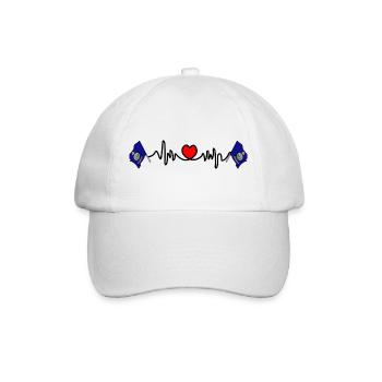 Herzfrequenz-Cardio für Kansas - Baseballkappe - Weiß/Weiß - Vorne
