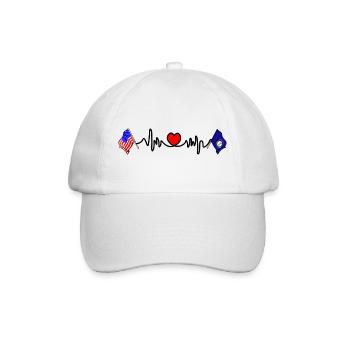 Cardio heart with USA flag and Kentucky flag - Baseball Cap - white/white - Front