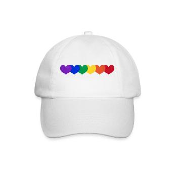 Rainbow heart pride - Baseballkappe - Weiß/Weiß - Vorne
