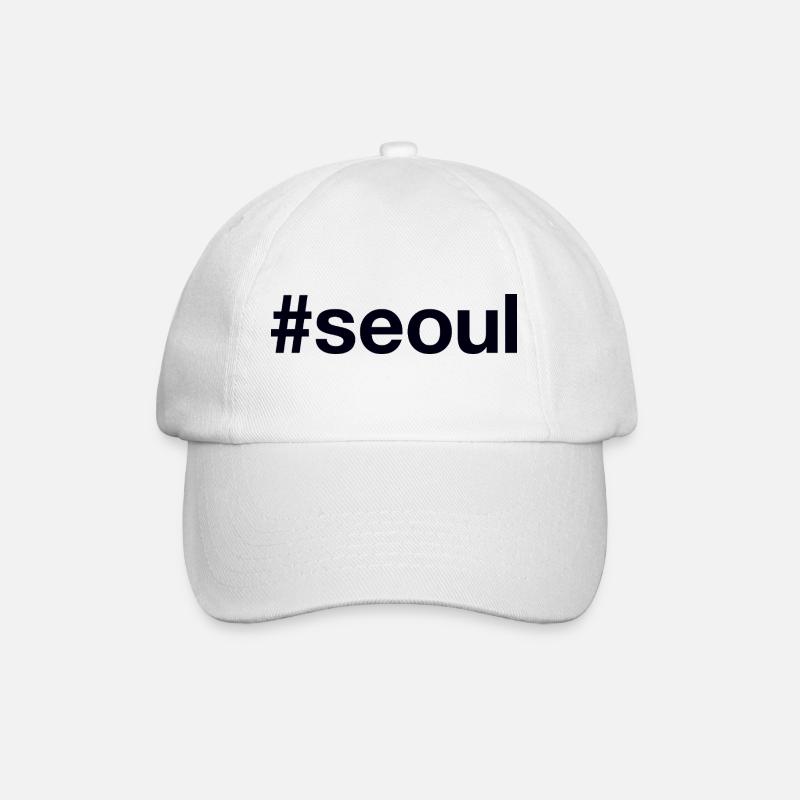 SEOUL Hashtag - Baseballkappe - Weiß/Weiß