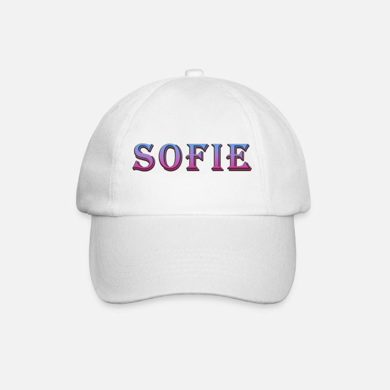 Farbenfroher 3D-Text mit Glitzereffekt - Baseballkappe - Weiß/Weiß