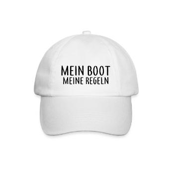 Mein Boot - Meine Regeln - Yacht - Motorboot - Baseballkappe - Weiß/Weiß - Vorne