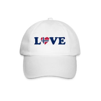 Amour - Drapeau de la Norvège - Norvège - Norvège - Casquette classique - blanc/blanc - Devant