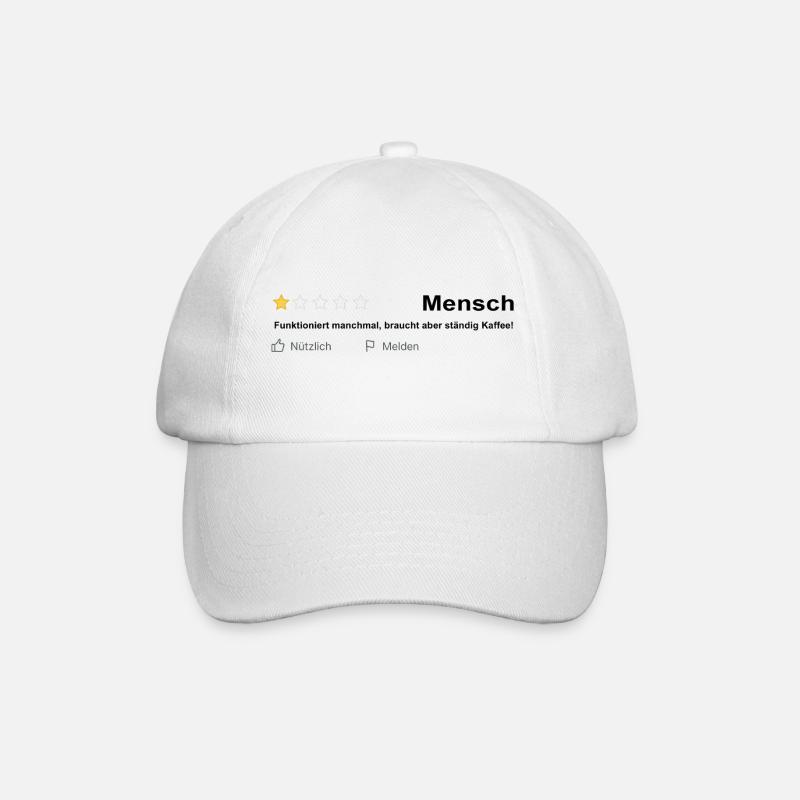 Mensch - 1 Stern - Baseballkappe - Weiß/Weiß