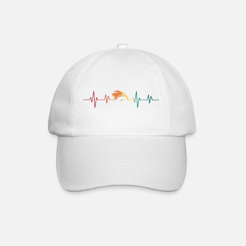 Heartbeat speedometer - Baseball Cap - white/white