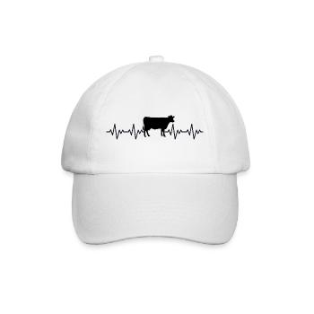 Battement de cœur ECG de vache d’élevage - Casquette classique - blanc/blanc - Devant