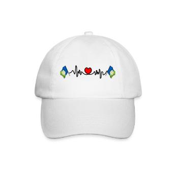 East Riding Flag with Heartbeat - Baseball Cap - white/white - Front