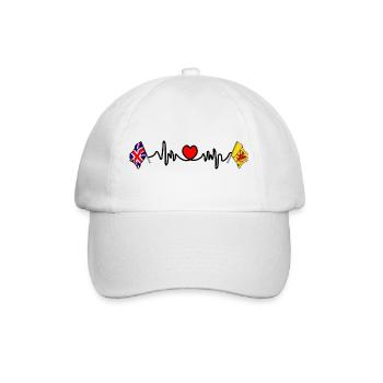 omerset flag + heartbeat + UK flag - Baseball Cap - white/white - Front