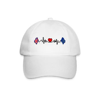 West Sussex flag + heartbeat & British flag - Baseball Cap - white/white - Front