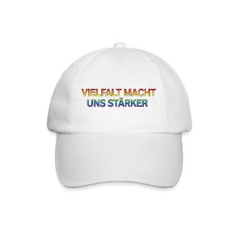 La diversité nous rend plus forts - Casquette classique - blanc/blanc - Devant