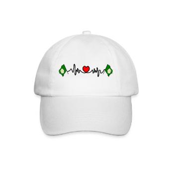 Drapeau du North Yorkshire avec battement de cœur et cœur - Casquette classique - blanc/blanc - Devant