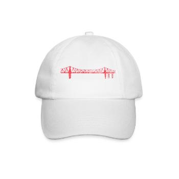 Rendsburger Hochbrücke Scribble Design – RD Skylin - Baseballkappe - Weiß/Weiß - Vorne
