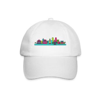 Artologie moderne du phare de la skyline de la ville de Wollongong - Casquette classique - blanc/blanc - Devant