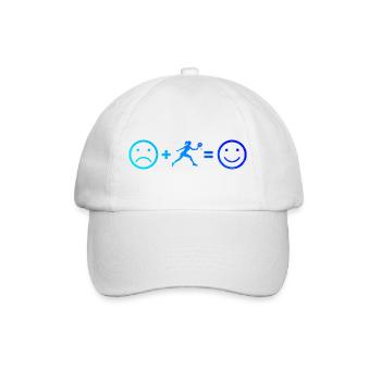Geschenkidee für Padel Sport Fans mit Padel buchen - Baseballkappe - Weiß/Weiß - Vorne