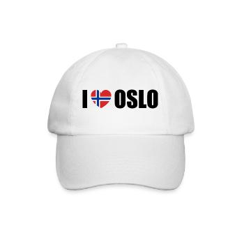 I love Oslo Norwegen - Baseballkappe - Weiß/Weiß - Vorne