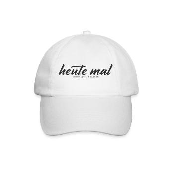 Heute mal überraschen lassen – Minimal Typografie - Baseballkappe - Weiß/Weiß - Vorne