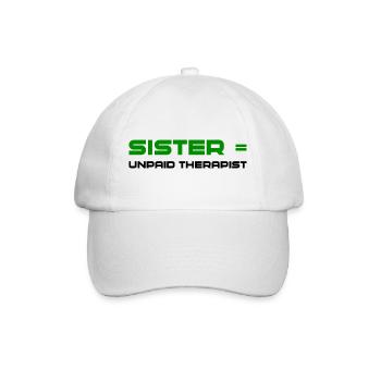 Green Bold Sister Typografie - Baseballkappe - Weiß/Weiß - Vorne