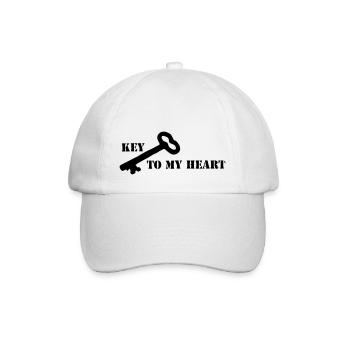 Key To My Heart - Baseball Cap - white/white - Front
