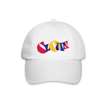 Clown Bunte Buchstaben Text Logo Witzig Lustig - Baseballkappe - Weiß/Weiß - Vorne