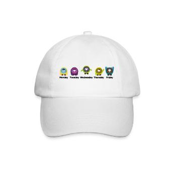 Wochentage Monster - Baseballkappe - Weiß/Weiß - Vorne