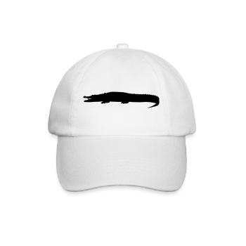 crocodile silhouette - Baseball Cap - white/white - Front