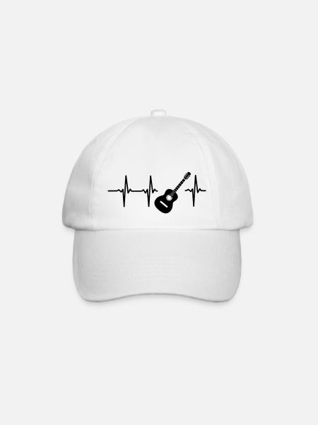 EIN HERZ SCHLÄGT FÜR DIE GITARRE - Baseballkappe - Weiß/Weiß