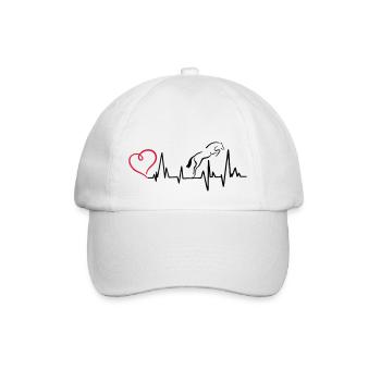 Heartbeat Herzschlag Springpferd - Baseballkappe - Weiß/Weiß - Vorne