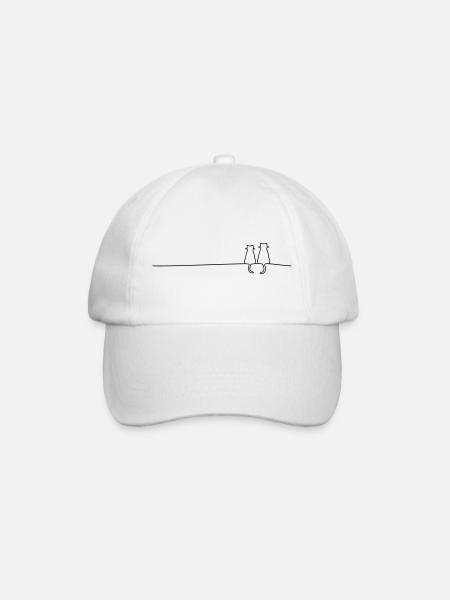 Katze Katzen Katzenpaar Paar Geschenkidee - Baseballkappe - Weiß/Weiß