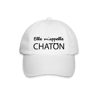 Elle m'appelle chaton - Casquette classique - blanc/blanc - Devant