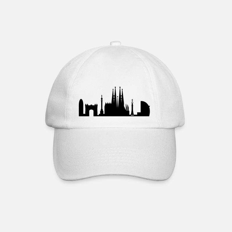 Barcelona Skyline Spanien - Baseballkappe - Weiß/Weiß