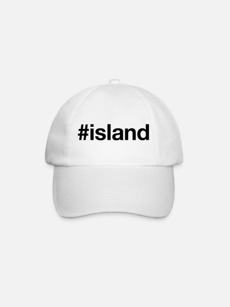 ISLAND Iceland Hashtag - Baseballkappe - Weiß/Weiß