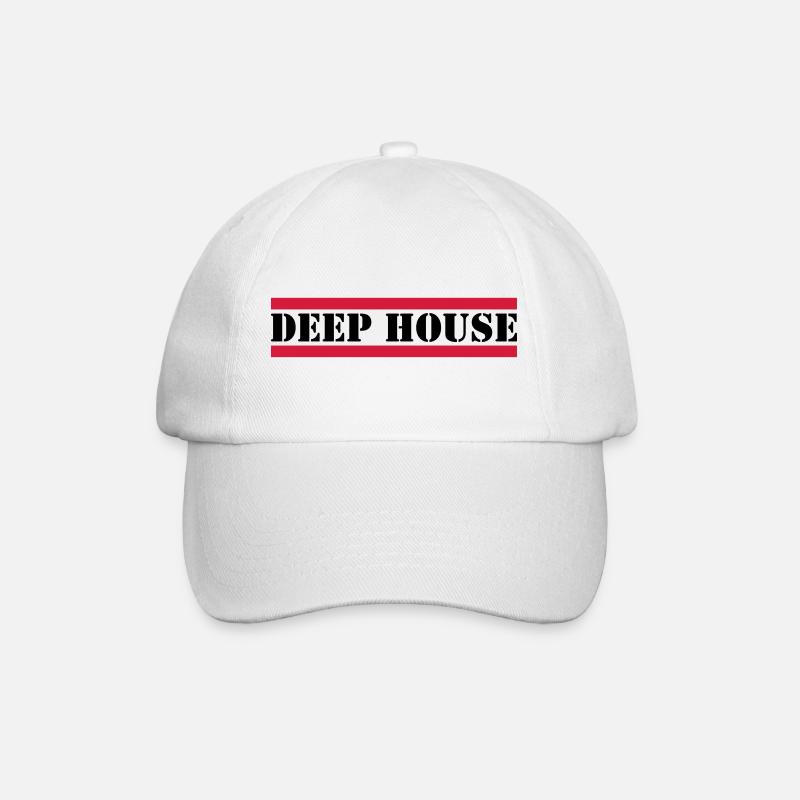 Deep House avec des lignes rouges - Casquette classique - blanc/blanc