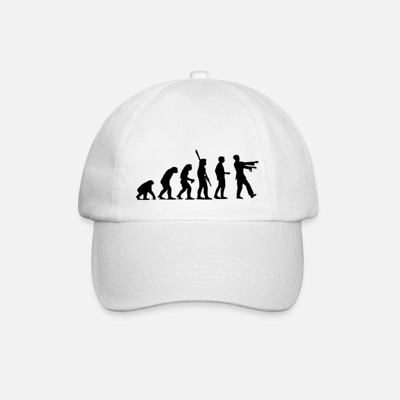 Zombie Evolution (einfarbig) - Baseballkappe - Weiß/Weiß