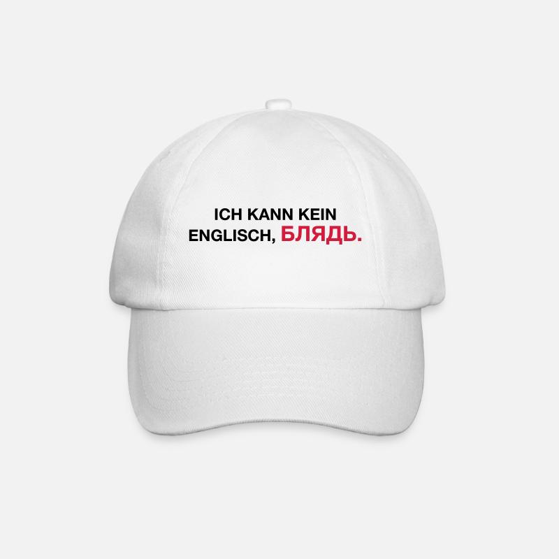 Ich kann kein englisch bljat Spruch - Geschenkidee - Baseballkappe - Weiß/Weiß