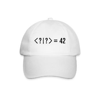 Best Quantum Joke Ever: Bra-Ket = 42 (Grunge) - Baseball Cap - white/white - Front