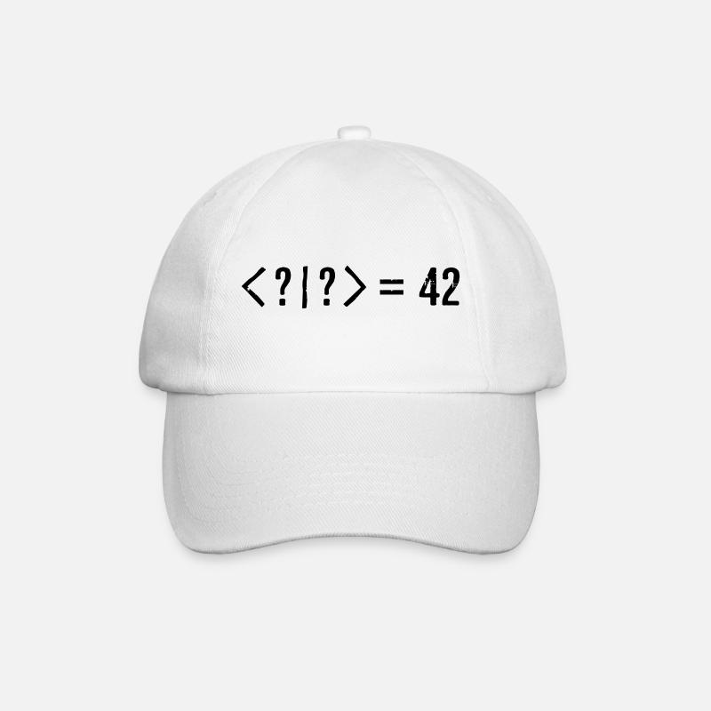 Best Quantum Joke Ever: Bra-Ket = 42 (Grunge) - Baseball Cap - white/white