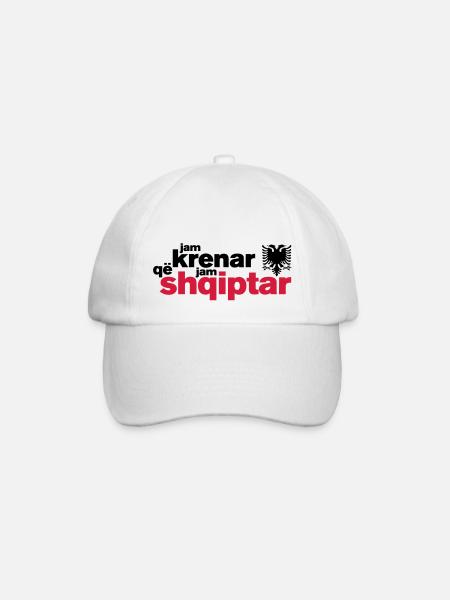Krenar që jam Shqiptar - Baseballkappe - Weiß/Weiß