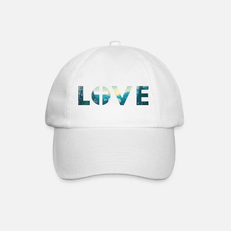 Love with cross - Baseball Cap - white/white