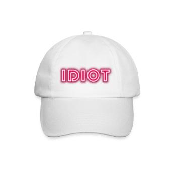 Idiot Geschenkidee - Baseballkappe - Weiß/Weiß - Vorne