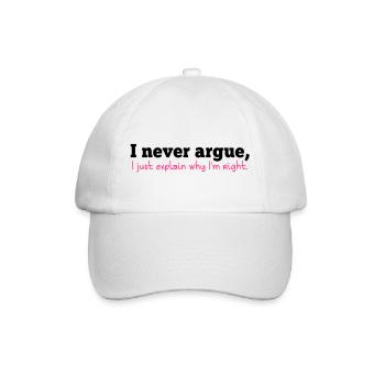 Je soutiens JAMAIS, j'explique juste pourquoi je - Casquette classique - blanc/blanc - Devant