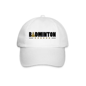 Badminton Stars Logo - Baseballkappe - Weiß/Weiß - Vorne